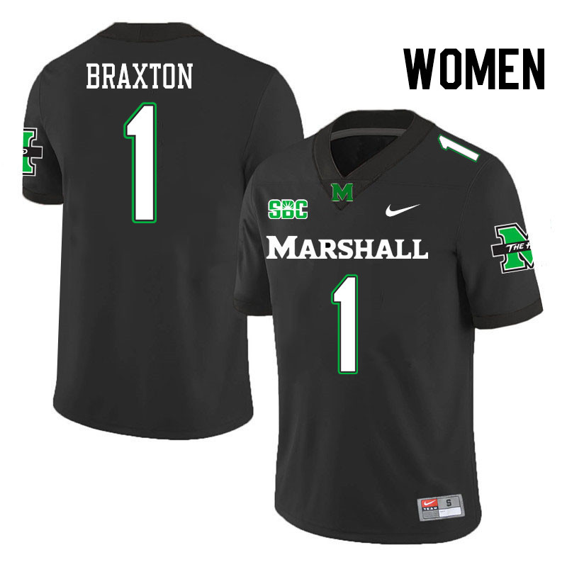Women #1 Braylon Braxton Marshall Thundering Herd SBC Conference College Football Jerseys Stitched-B Women #1 Braylon Braxton Marshall Thundering Herd SBC Conference College Football Jerseys Stitched-B